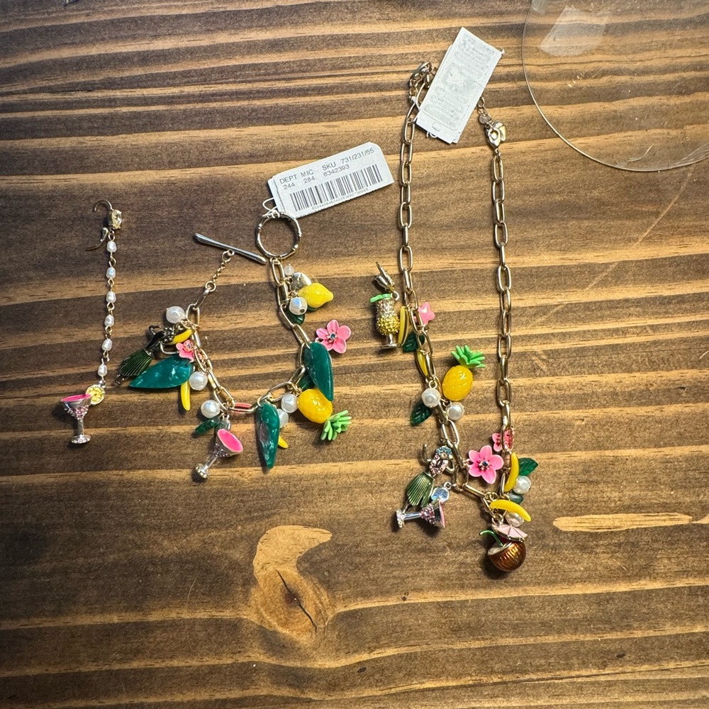 Tropical Charm Necklace and Bracelet Set-Authentic Betsey Johnson